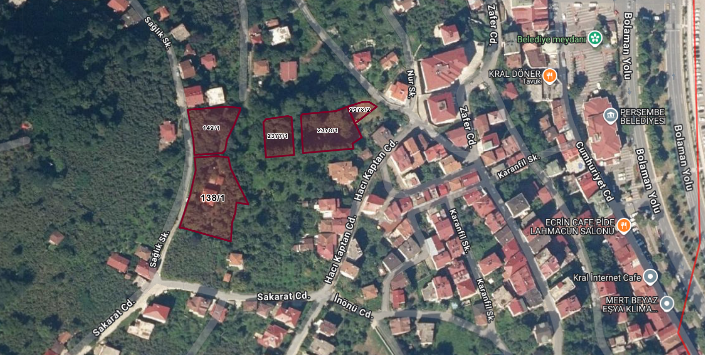 PERŞEMBE MERKEZDE 4500 METREKARE KAT KARŞILIĞI ARSA